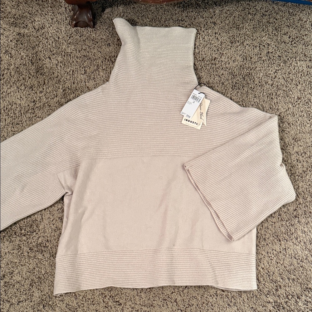 Cozy Beige Cowl Neck Sweater